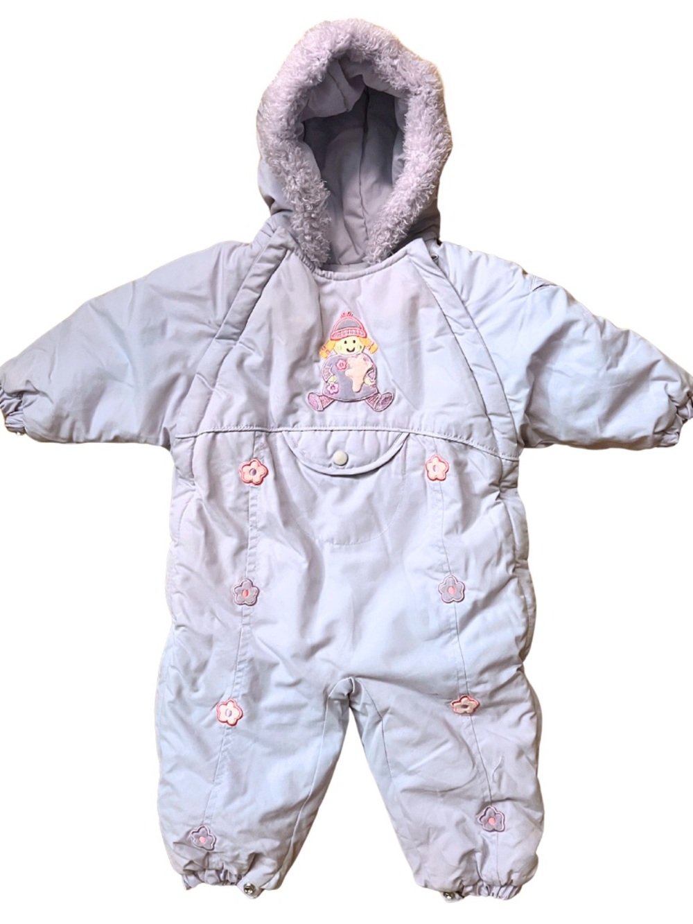 Little Me Vintage Y2K 18M Snowsuit One-Piece Baby Girl Embroidered 2000s Lilac